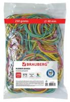 Резинка банковская универсальная Brauberg, d=40мм, цветная, 5 уп. по 250г (440164)