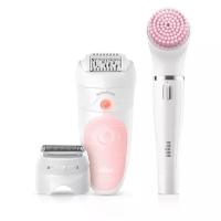 Эпилятор Braun 5-885BS Silk-épil Beauty Set 5, белый/розовый