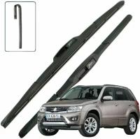 Дворники Suzuki Grand Vitara (2) JT Сузуки Гранд Витара 5 дв 2-й рест 2012 2013 2014 2015 2016 Щетки стеклоочистителя гибридные 480мм-480мм к-т 2 шт