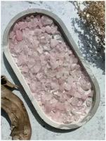 Галтованный натуральный камень Розовый кварц. Упаковка 100 гр, фракция 5*15 мм