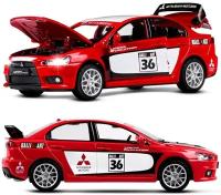 Модель машины Автопанорама Mitsubishi Lancer Evolution, инерционная, масштаб 1:32, красная (JB1251543)