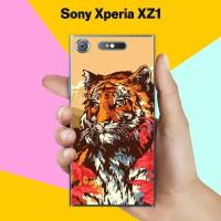 Силиконовый чехол на Sony Xperia XZ1 Тигр / для Сони Иксперия ИксЗ 1