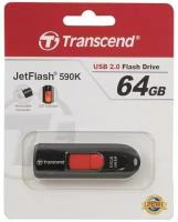 Накопитель USB flash Transcend Накопитель USB flash 64ГБ Transcend JetFlash 590K TS64GJF590K (USB2.0)