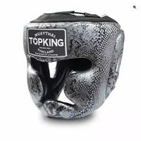 Боксерский шлем Top King Silver / Black "Snake Edition" Head Guard XL