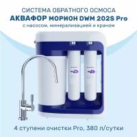 Система обратного осмоса Аквафор Морион DWM 202S Pro c насосом и минерализатором