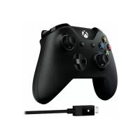 Геймпад Microsoft Xbox One Controller + USB кабель для ПК, черный