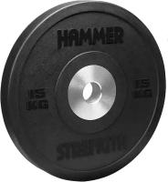 Диск обрезиненный бампированный Hammer Strength, 15 кг