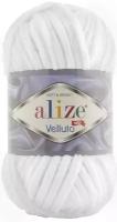 Пряжа Alize Velluto белый (55), 100%микрополиэстер, 68м, 100г, 1шт