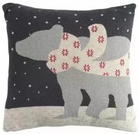 Чехол на подушку Tkano вязаный с новогодним рисунком Polar bear, New Year Essential, 45х45 см (TK20-CC0003)