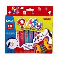 AMOS Объемные краски Puffy (20639), 10 мл, 10 цв