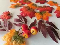 Набор "Осенний декор", 21 предмет. Искусственные листья клена, ивы и яблочки