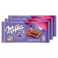 Шоколад Milka Raspberry Cream молочный с малиново-сливочной начинкой