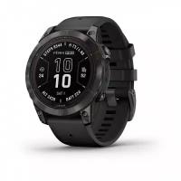 Умные часы Garmin Fenix 7 PRO Sapphire Solar титановый угольно-серый DLC с черным ремешком (010-02777-11)