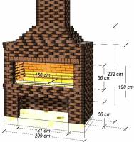 Проект мангала "Благодать" с шириной мангала 150см, для самостоятельной сборки