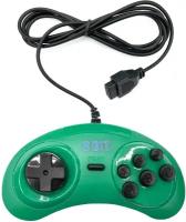 Геймпад (джойстик) 8-bit форма Sega (узкий разъем 9 pin) (зеленый)