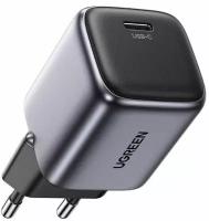 Сетевое зарядное устройство UGREEN CD318 (90664) Nexode Mini 20W PD GaN Tech Charger. Цвет: серый космос