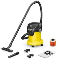 Профессиональный пылесос KARCHER KWD 3 V-17/4/20 Suc. Brush Kit (BYY) 16284430, 1000 Вт, желтый/черный