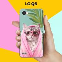 Силиконовый чехол на LG Q6 Кот В Очках / для ЛДжи Ку 6