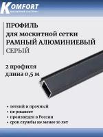 Профиль для москитной сетки Рамный алюминиевый серый 0,5 м 2 шт