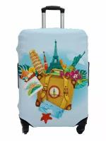 Чехол для чемодана MARRENGO, текстиль, полиэстер, износостойкий, размер S, желтый, голубой