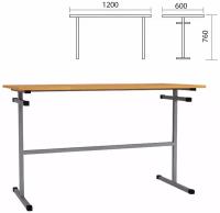 Стол для столовых 1200х600х760 мм, рост 6, серый каркас, ДСП/пластик, цвет бук - 1 шт