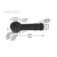 MANSONS 12.3 Наконечник DAF MAN VOLVO тяги крана уровня пола резиновый прямой (6х6мм) MANSONS