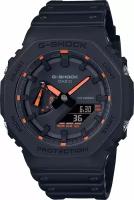 Наручные часы CASIO G-Shock GA-2100-1A4, черный, оранжевый