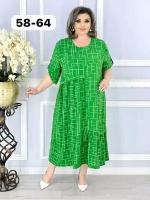 Платье женское шифоновое, 1081-strip-green-62