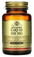 Solgar Megasorb CoQ-10 100 mg 60 softgel, Солгар Мегасорб с коэнзимом Q-10, 100 мг, 60 софтгель капсул