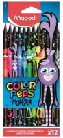 Карандаши цветные 12 цветов Maped Color'Peps Monster (L=175мм, 3гр) 12 уп. (862612)