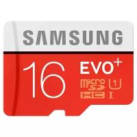 Карта памяти Samsung microSD EVO Plus 80MB/S 16GB + SD adapter