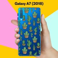 Силиконовый чехол на Samsung Galaxy A7 (2018) Кактусы / для Самсунг Галакси А7 2018