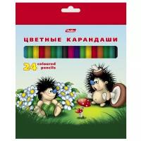 Hatber цветные карандаши Ежики, 24 цвета (BKc_24300)