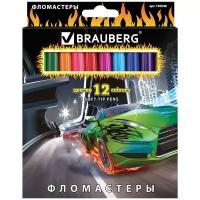 BRAUBERG Набор фломастеров InstaRacing (150548), 12 шт