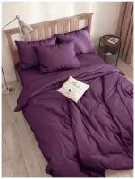 Постельное белье Milky Garden "Purple" 2-спальный наволочки 50х70 2шт Простынь на резинке 160х200 см Пододеяльник 175х215 см