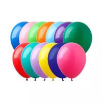 Шары воздушные 10" (25 см), комплект 100 шт., 12 пастельных цветов, в пакете, 1101-0003