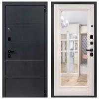 Дверь входная Portika Porta R-3 правая графит - бьянко вералинг с зеркалом 980х2050 мм