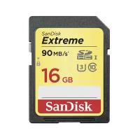 Карта памяти SDHC, 16 GB, SANDISK Extreme, UHS-I U3, 90 Мб/сек. (class 10), DXNE-016G-GNCIN, 1 шт