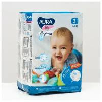 AURA Подгузники одноразовые для детей Aura Baby 3/M 4-9 кг small-pack 14шт