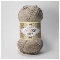 Пряжа Alize Diva, 100 % акрил, 100 г, 350 м, 5 шт., 167 бежевый 350 м