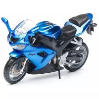 Bburago Коллекционный мотоцикл 1:18 "CYCLE Kawasaki Ninja ZX-10R", голубой