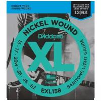 EXL158 XL NICKEL WOUND Струны для электрогитары Baritone-Light 13-62 D`Addario