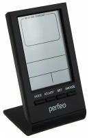 Термометр-гигрометр, часы Perfeo "Angle" PF-S2092 black