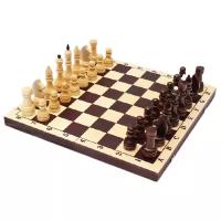 Шахматы обиходные Орловская ладья лакированные, с темной доской, деревянные (Р-11)