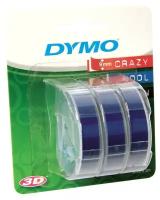 Dymo Лента Dymo, для механических принтеров Omega, 3 м х 9 мм, 3 штуки, блистер Синий