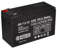 Аккумулятор General Security GS 7.2-12 (12В, 7.2Ач / 12V, 7.2Ah / вывод F1) (RBC-2) (GP-1272)