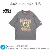 Футболка Jack & Jones x NBA Lakers (Размер L) Оверсайз футболка лэйкерс