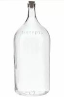 Бутылка для самогона 3 литра с корковой пробкой и рельефной надписью "Четверть" ( Бутыль стеклянная подарочная)