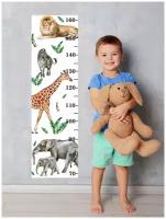 Наклейка-ростомер Животные Африки для детской Lisadecor-shop