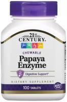 Пищевые добавки 21st Century Health Care Ферменты папайи (Papaya Enzyme) 100 жевательных таблеток